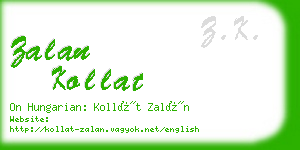 zalan kollat business card